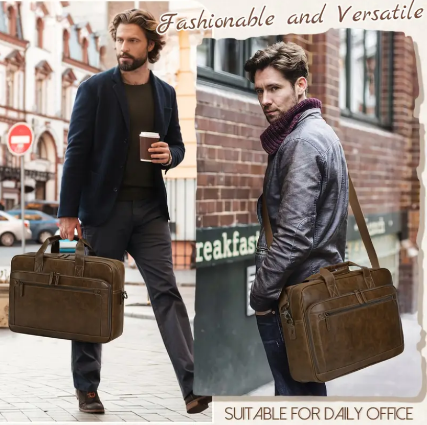 Men Laptop Bag Case Leather Messenger Business Work Briefcase Shoulder Bag
