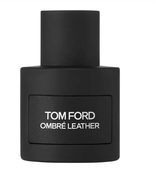 Tom Ford Ombre Leather Parfum black bottle on a plain white background