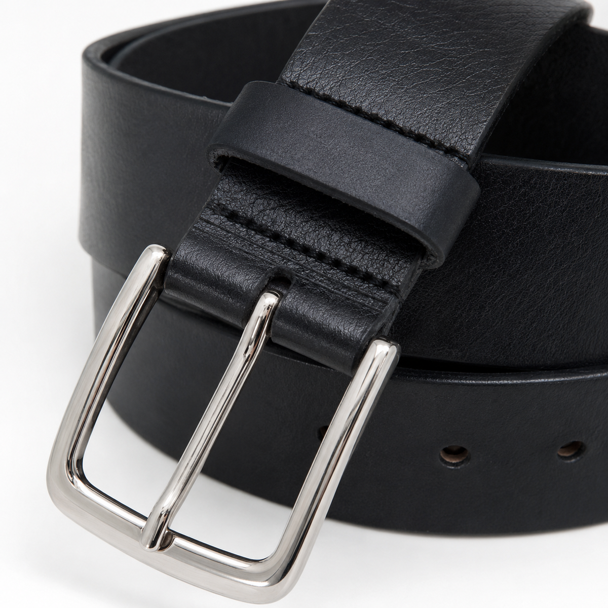 40mm Full Grain Buffalo Leather Belt for Men – Handmade Thick Leather Dress & Casual Belt - Black