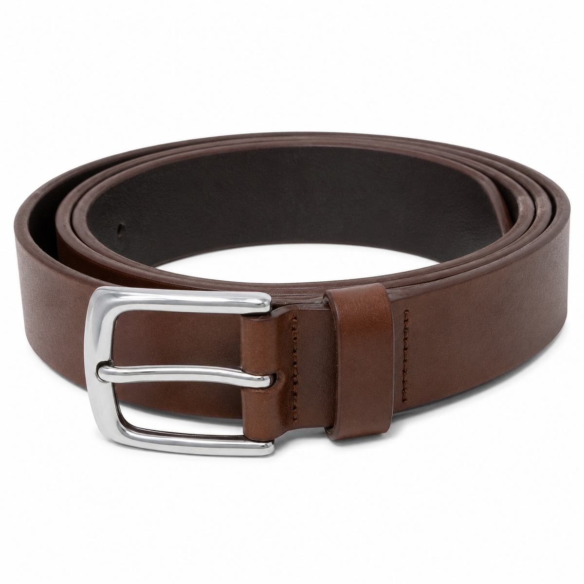 40mm Full Grain Buffalo Leather Belt for Men – Handmade Thick Leather Dress & Casual Belt - Brown