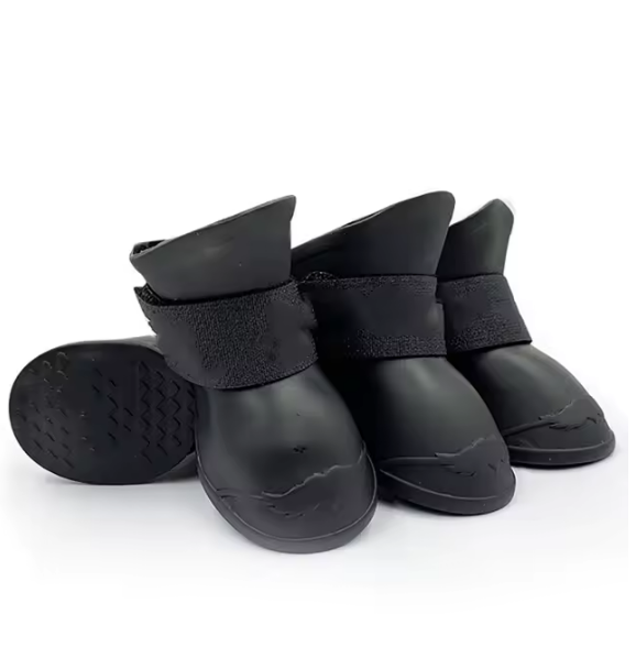 4 Pcs Waterproof Dog Boots Anti-Slip Rubber Rain Shoes Pet Puppy Cats Soft Socks