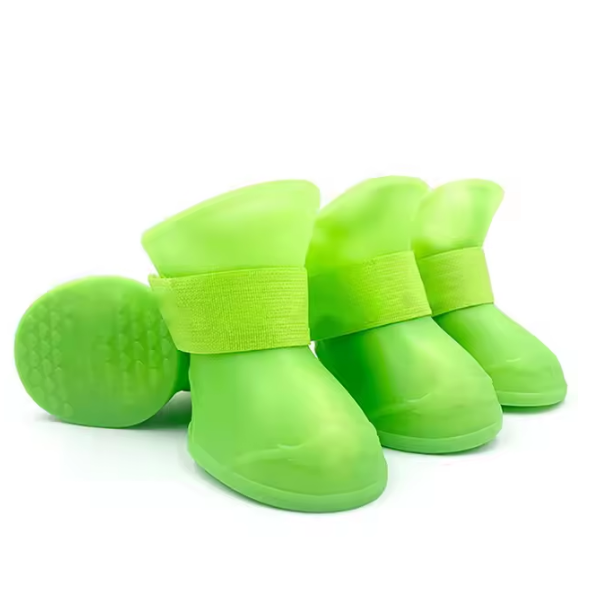 4 Pcs Waterproof Dog Boots Anti-Slip Rubber Rain Shoes Pet Puppy Cats Soft Socks