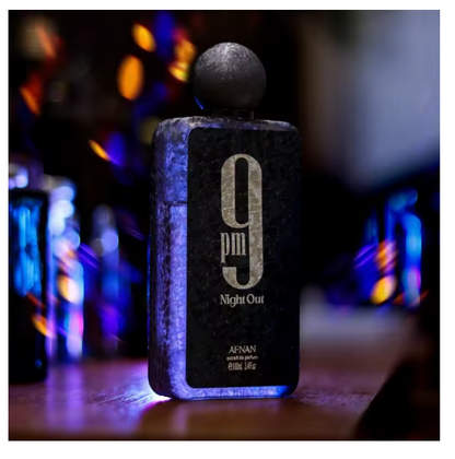 Afnan 9 PM Night Out Unisex Extrait de Parfum, 3.4 Fl. Oz 100ml