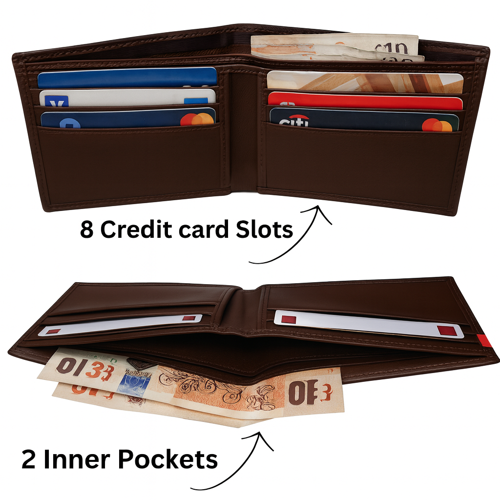 Men's Soft Smooth Genuine Cowhide Leather Bifold Slim Wallet Credit Card Holder| Gift for Him