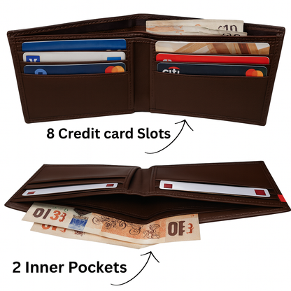 Men's Soft Smooth Genuine Cowhide Leather Bifold Slim Wallet Credit Card Holder| Gift for Him
