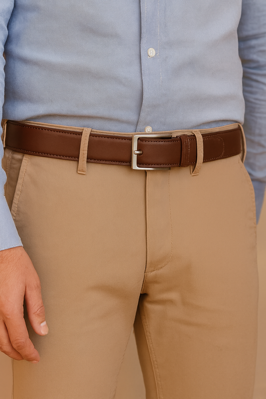 35mm Full Grain Handmade Cowhide Leather For Men Classy Dress Belts Brown|Gift For Him