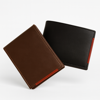 Men's Soft Smooth Genuine Cowhide Leather Bifold Slim Wallet Credit Card Holder| Gift for Him