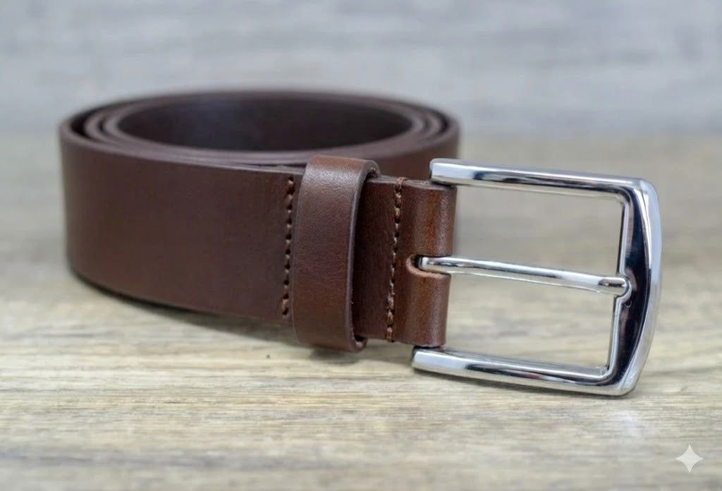 Topaz 40mm Full Grain Men Handmade Genuine Buffalo Thick Leather Classy Dress Belts| Gift for Him| Brown