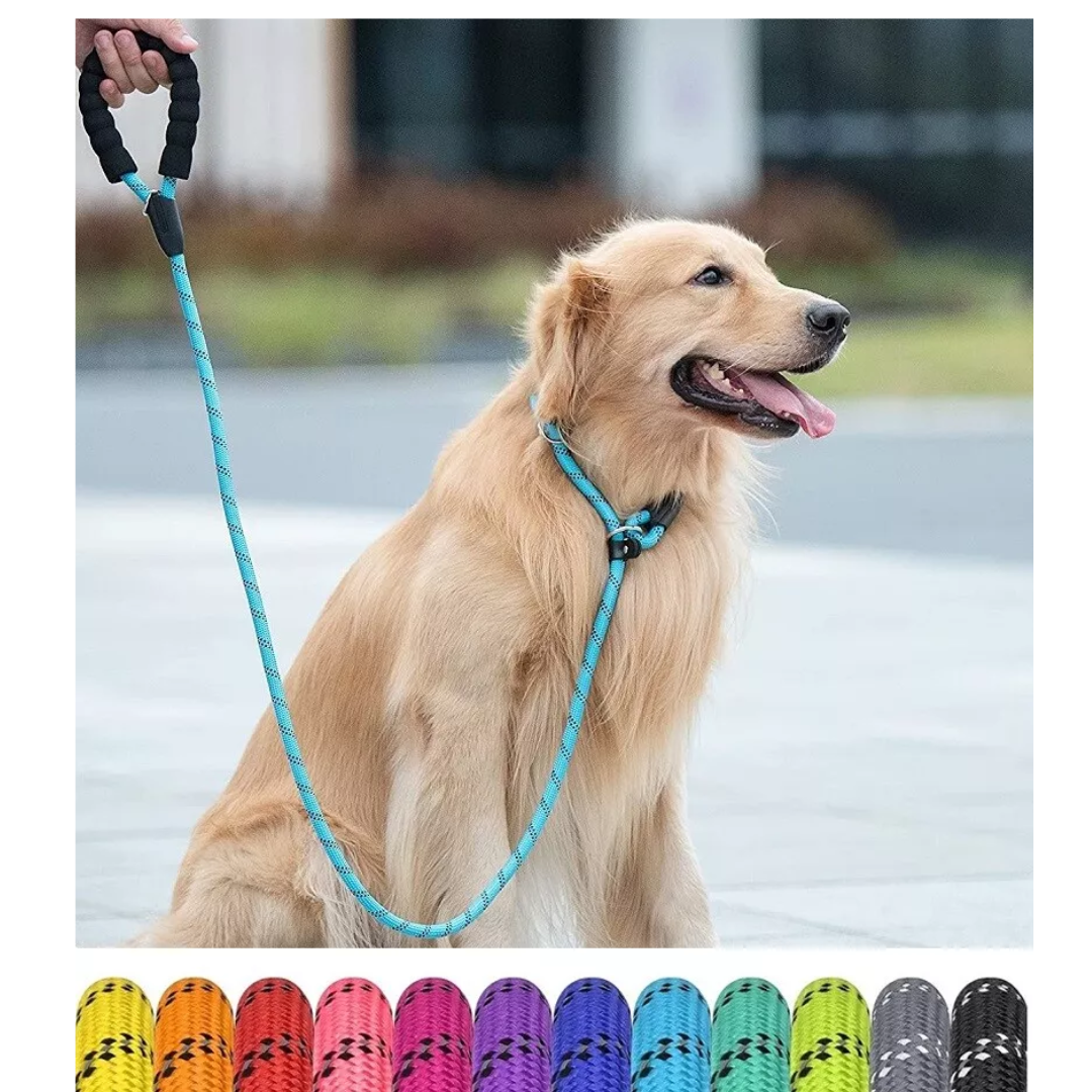 Extra Strong Reflective Rope Dog Lead with Foam Padded Handle Leash 5ft 150cm