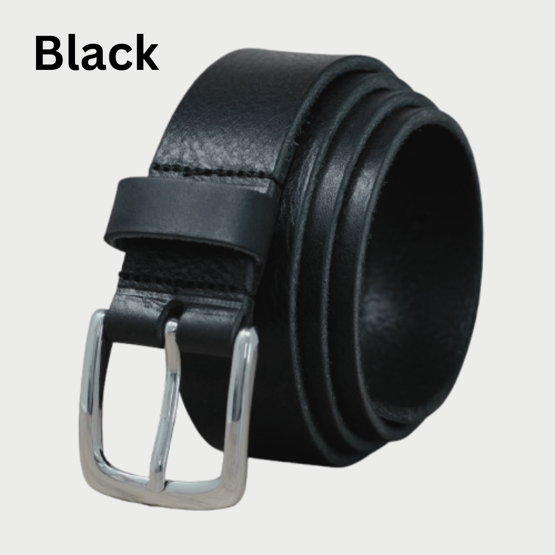 Topaz 40mm Full Grain Men Handmade Genuine Buffalo Thick Leather Classy Dress Belts |Black| Gift for Him