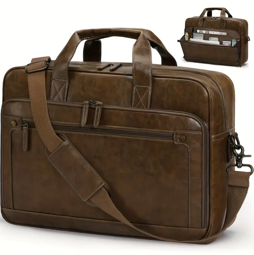Men Laptop Bag Case Leather Messenger Business Work Briefcase Shoulder Bag