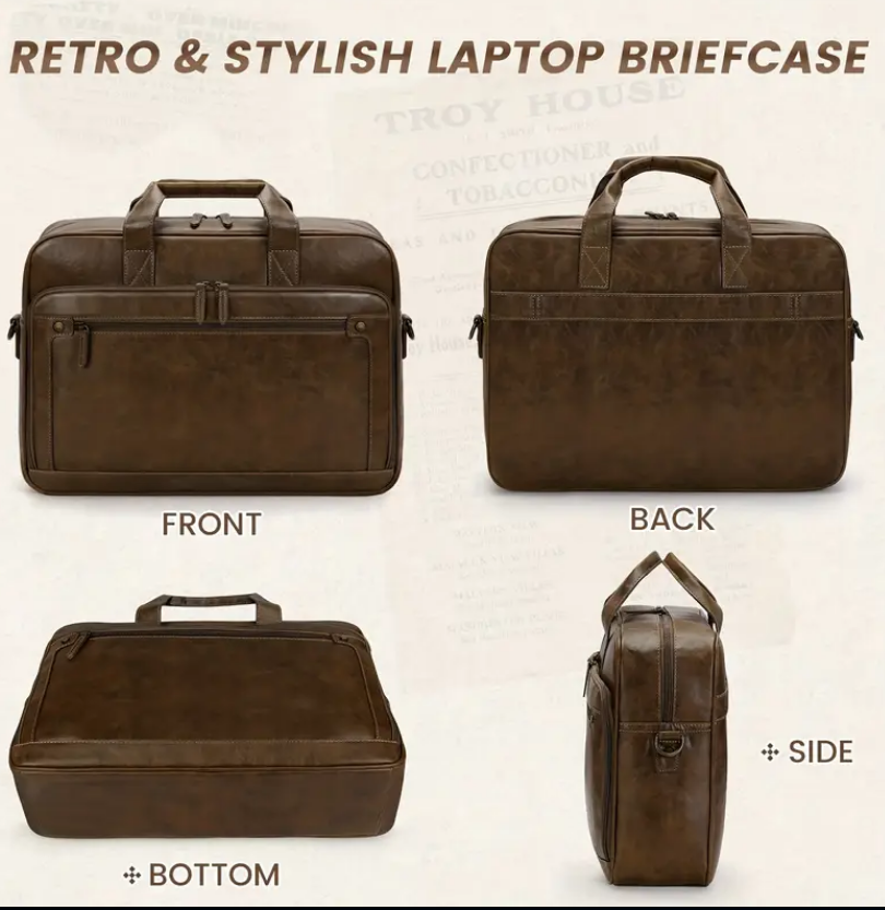 Men Laptop Bag Case Leather Messenger Business Work Briefcase Shoulder Bag