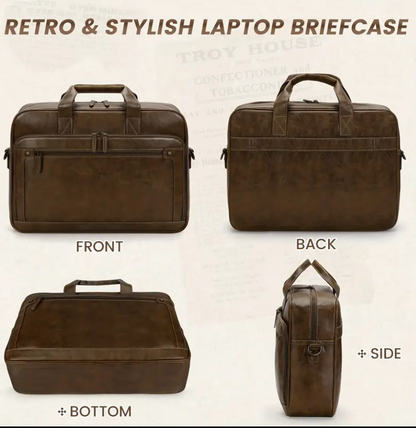 Men Laptop Bag Case PU Leather Messenger Business Work Briefcase Shoulder Bag