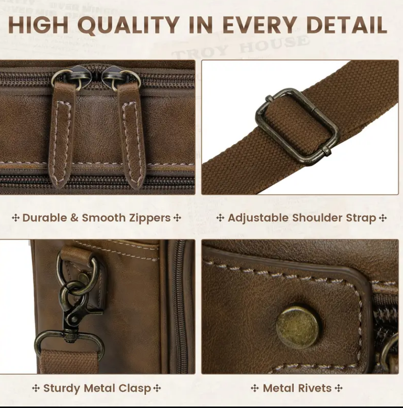 Men Laptop Bag Case Leather Messenger Business Work Briefcase Shoulder Bag