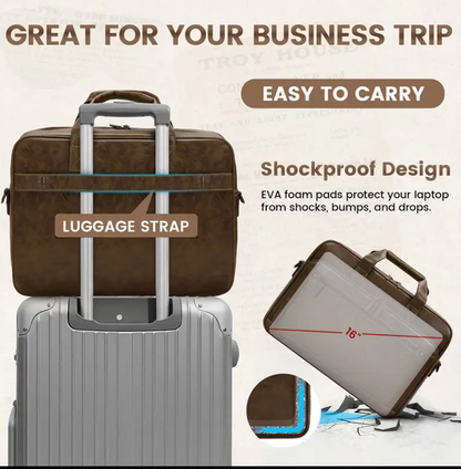 Men Laptop Bag Case PU Leather Messenger Business Work Briefcase Shoulder Bag