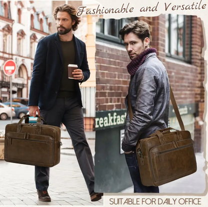 Men Laptop Bag Case PU Leather Messenger Business Work Briefcase Shoulder Bag