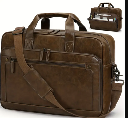 Men Laptop Bag Case PU Leather Messenger Business Work Briefcase Shoulder Bag