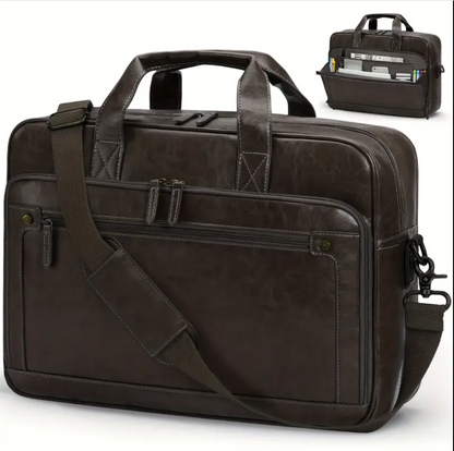 Men Laptop Bag Case PU Leather Messenger Business Work Briefcase Shoulder Bag