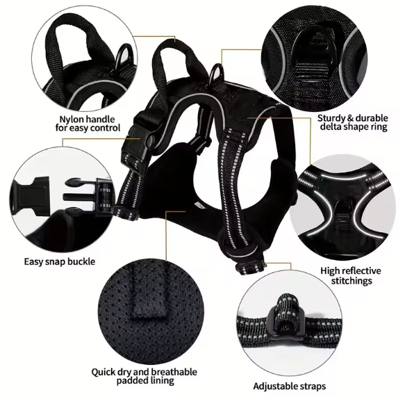 Dog Harness No Pull Truelove Adjustable Reflective Padded Vest XS-L