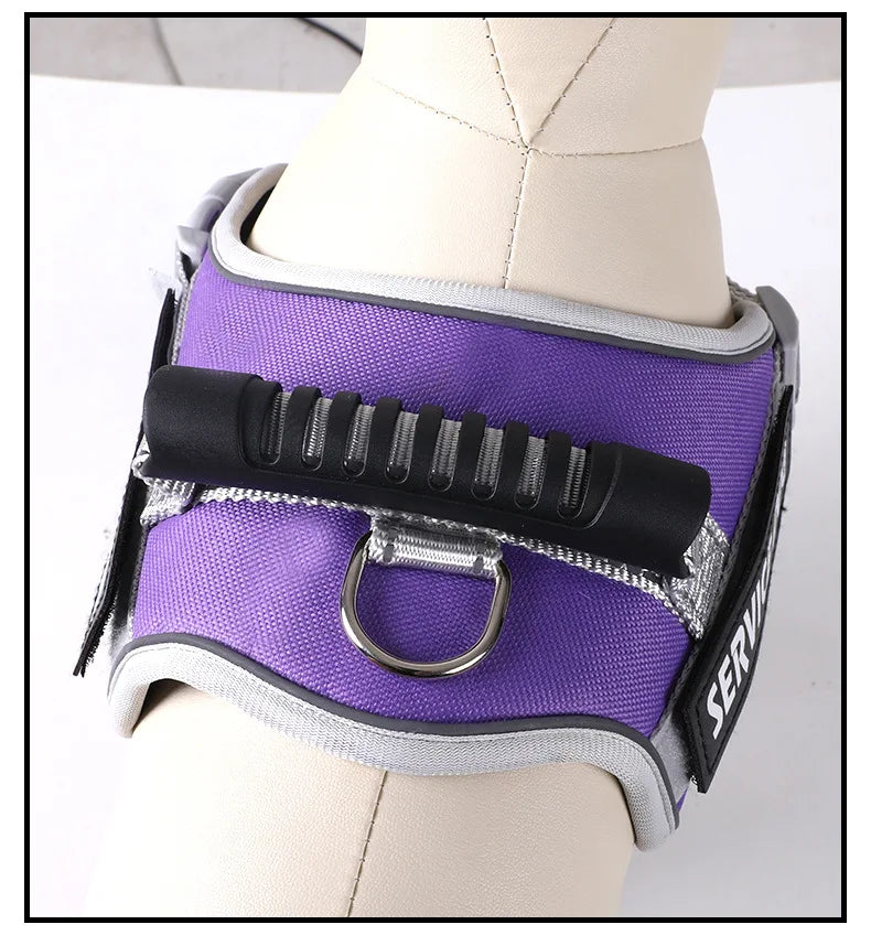 Service Dog Chest Harness No Pull Dog Hook Suitable Large Dog Vest Style Walking Rope Control Dog Strap Accessories Prevent Loss