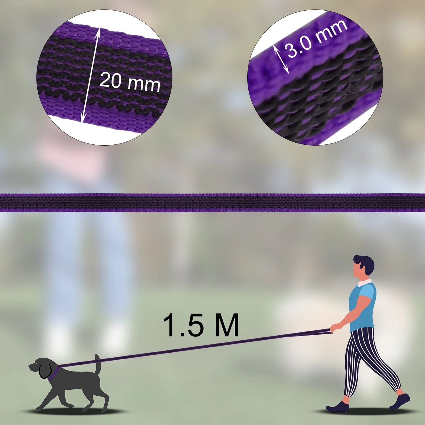 1.5M/2M/5M/3M/15M Medium small Long Dog Leash Latex Silk Easy and Convenient Training Big Dual color dog leash 10 meters