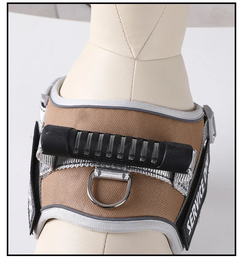 Service Dog Chest Harness No Pull Dog Hook Suitable Large Dog Vest Style Walking Rope Control Dog Strap Accessories Prevent Loss