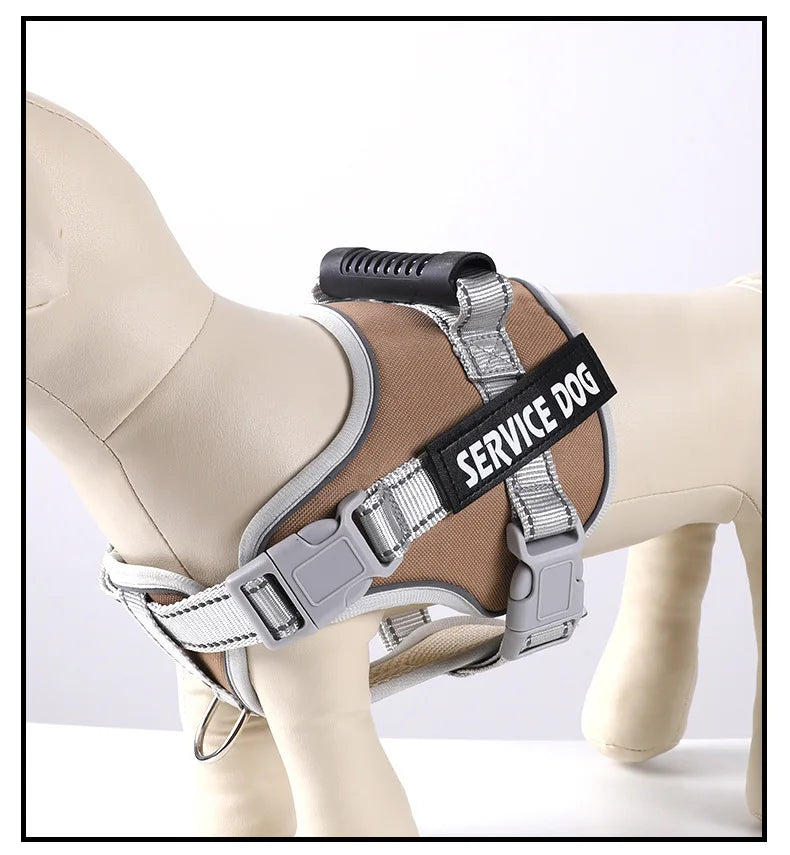 Service Dog Chest Harness No Pull Dog Hook Suitable Large Dog Vest Style Walking Rope Control Dog Strap Accessories Prevent Loss