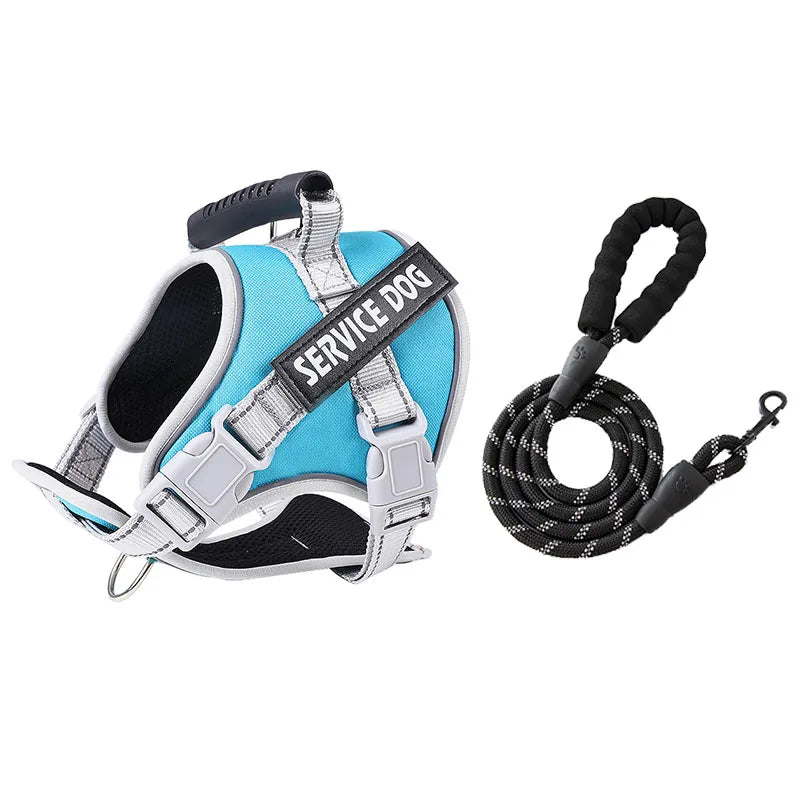 Service Dog Chest Harness No Pull Dog Hook Suitable Large Dog Vest Style Walking Rope Control Dog Strap Accessories Prevent Loss