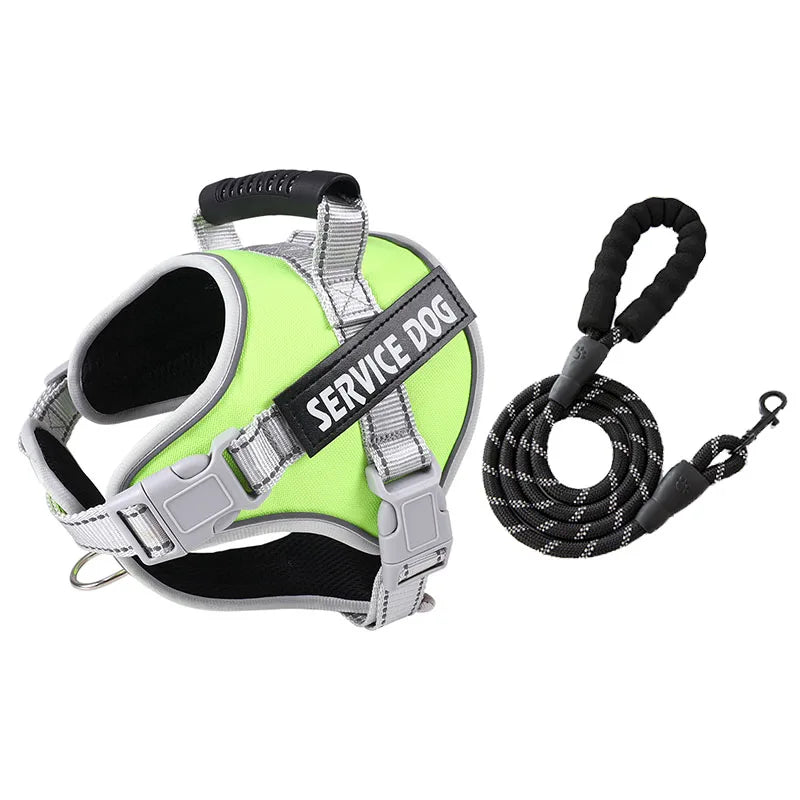 Service Dog Chest Harness No Pull Dog Hook Suitable Large Dog Vest Style Walking Rope Control Dog Strap Accessories Prevent Loss