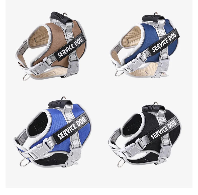 Service Dog Chest Harness No Pull Dog Hook Suitable Large Dog Vest Style Walking Rope Control Dog Strap Accessories Prevent Loss