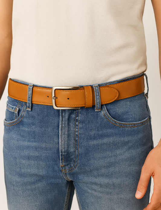 35mm Full Grain Handmade Cowhide Leather For Men Classy Dress Belts Tan|  Gift For Him