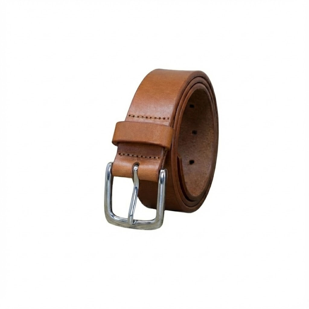40mm Full Grain Men Handmade Buffalo Thick Leather Classy Belts Tan